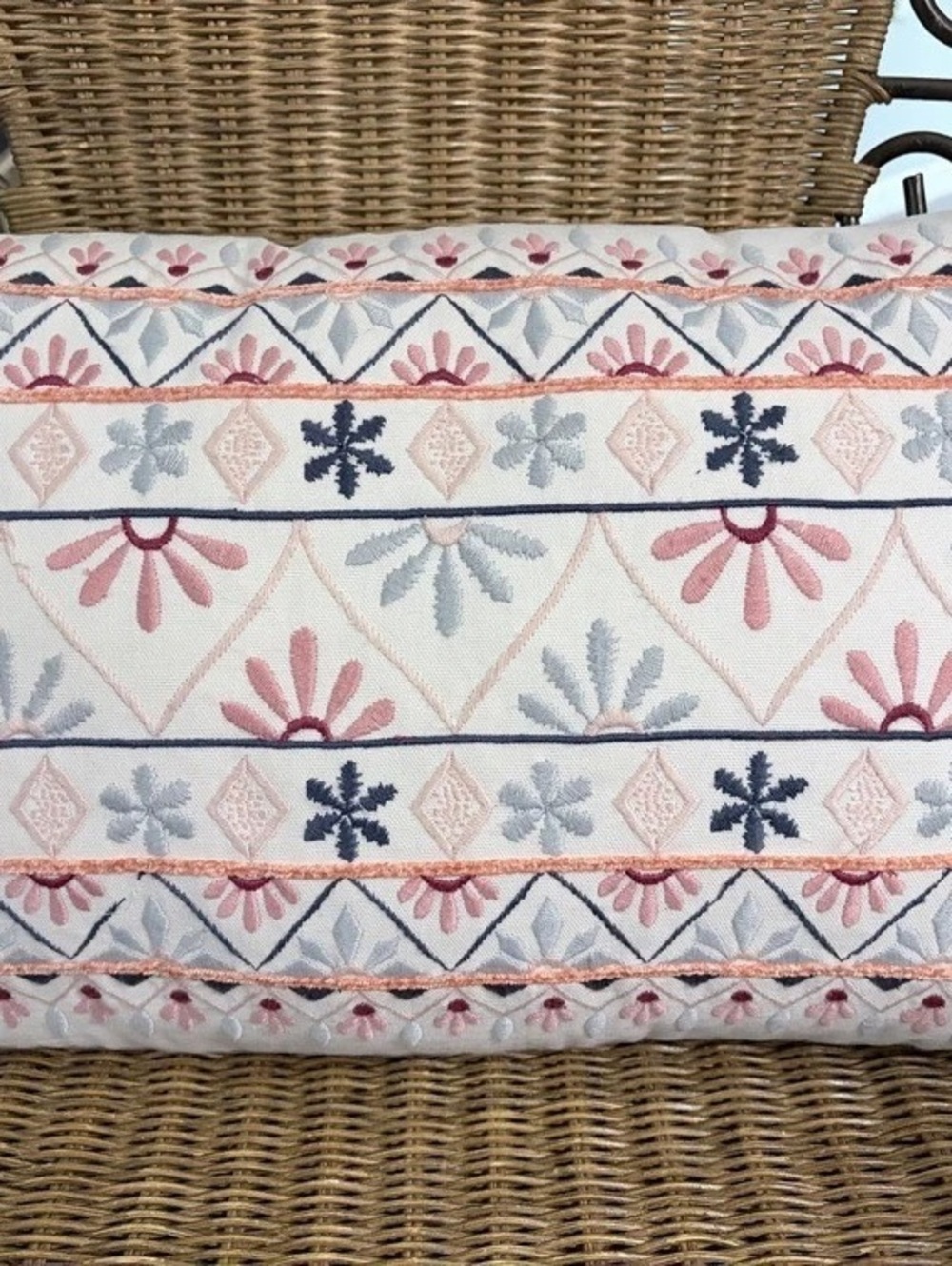 Pier 1 Embroidered Accent Lumbar Pillow